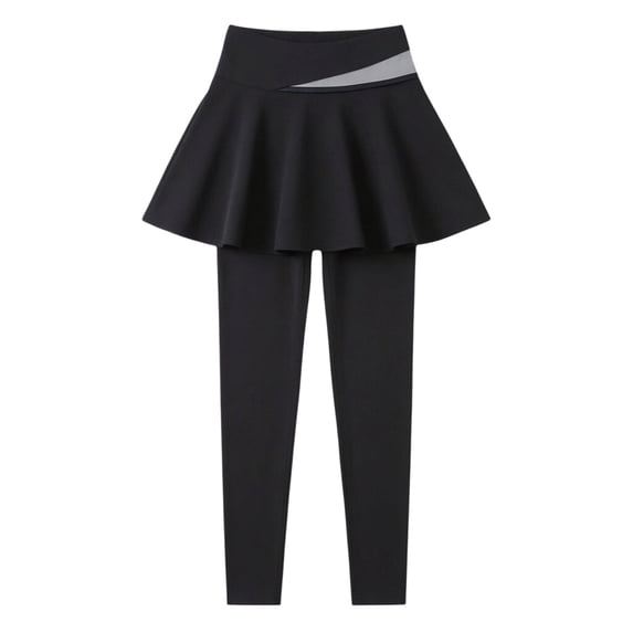Weebloom Little Girl Leggings Sports Pants For Kids Stretch Knit Joggers Summer Lightweight With Skirt For Girls Yoga Dance Pants Black 5-6 Years