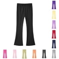 thumbnail image 1 of Weebloom Little Girls Leggings Kids High Waist Soft Stretch Casual Pants With Pockets Yoga Dance Pants Black 6-8 Years, 1 of 4