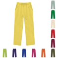 thumbnail image 1 of Weebloom Little Girls Wide Leg Pants Kids Stretch Soft Casual Pants With Elastic Waist Trousers Light Yellow 5-6 Years, 1 of 5