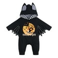 thumbnail image 1 of Weebloom My First Halloween Outfit Baby Boy Girl Pumpkin Clothes Bat Clothes Hoodie Romper Playsuit Jumpsuits 0-3 Months Black3, 1 of 7
