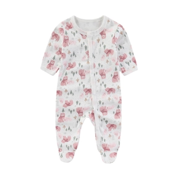 Weebloom Outfits Baby Boy, Print Jumpsuit Pyjamas Baby Girl Romper,6-9 Months