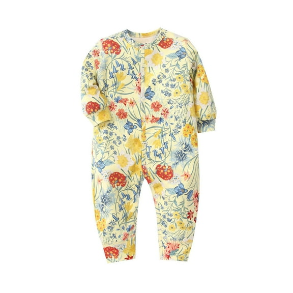Weebloom Onesies Baby Boy Print Romper Jumpsuit Playsuits Sleepwear 6-12 Months Yellow