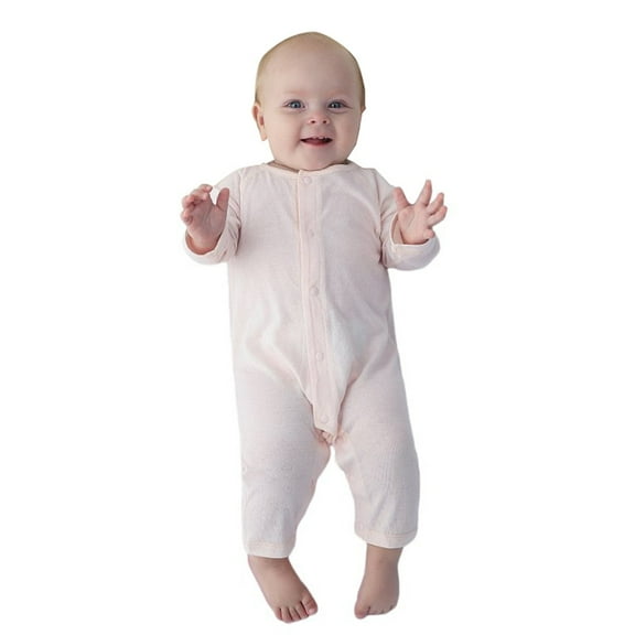 Weebloom Pajamas Baby Bamboo Romper Jumpsuit Comfortable Stylish Daily Wear Crawling Babies Clothes 0-6 Months Pink