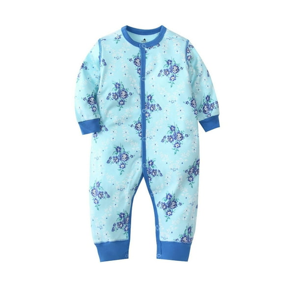 Weebloom Pajamas Baby Print Romper Jumpsuit Playsuits Clothes 12-18 Months Sky Blue