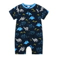 thumbnail image 1 of Weebloom Pajamas For Baby Boys Girls Short Sleeved Print Double Zipper Crawl Suit Bodysuit Baby Boy Romper Soft 12-18 Months, 1 of 3
