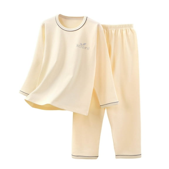 Weebloom Pajamas For Girls Soft Winter Long Sleeve Cozy Home Kids Comfortable Pajama Outfit With Pants Robe Pjs Homewear Yellow 3-4 Years