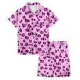 thumbnail image 1 of Weebloom Pajamas For Toddler Girl Silk Satin Leopard Short Sleeve Button Up Tops And Shorts Summer Fall 2 Piece Set Pjs Sleepwear, 1 of 5