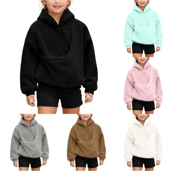 Weebloom Pet Pouch Hoodies For Kids Unisex Oversized Trendy Puppies Cats Shoulder Straps Pockets Long Sleeve Hooded Sweatshirts For Boys Girls Black 5-6 Years