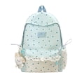 thumbnail image 1 of Weebloom Polka Dot School Backpack For Kids Teen Girls Cute Style Lace Trim Lightweight Casual Daypack Large Bookbag Middle High School College Blue, 1 of 6