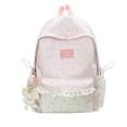 thumbnail image 1 of Weebloom Polka Dot School Backpack For Kids Teen Girls Cute Style Lace Trim Lightweight Casual Daypack Large Bookbag Middle High School College Pink, 1 of 5