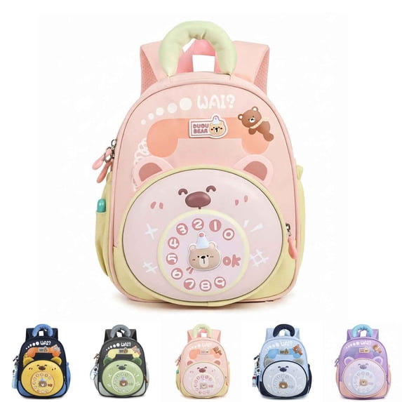 Weebloom School Backpack For Kids Boys Girls Cute Cartoon Bear Backpack For Toddlers Ergonomic Design Bookbag Preschool Kindergarten Pink