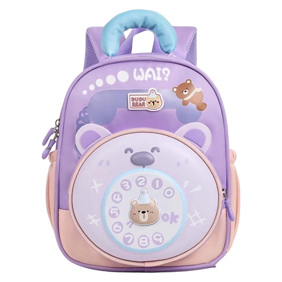 Weebloom School Backpack For Kids Boys Girls Cute Cartoon Bear Backpack For Toddlers Ergonomic Design Bookbag Preschool Kindergarten Purple