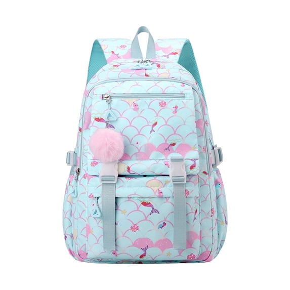 Weebloom School Backpack For Kids Girls Cute Minimalist Colorful Lightweight Daypack Bookbag Elementary Middle School Blue