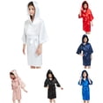 thumbnail image 1 of Weebloom Summer Pajamas For Girls Kids Boys Silk Satin Hooded Bathrobe Kimono Robes Nightgown Clothes Tween Sleepwear Nightwear Pjs Loungewear White 10-12 Years, 1 of 7