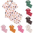 thumbnail image 1 of Weebloom Summer Pajamas For Toddler Girls Animal Chicken Pattern Kids Boys Pattern Printed Short Sleeve Button Down Pajamas Shorts Set Outfits Sleepwear Nightwear Pjs Loungewear 4-5 Years, 1 of 4
