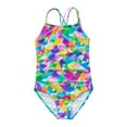 thumbnail image 1 of Weebloom Swimsuit For Girls Colorful Triangle Print Kids' Summer Bathing Suits Girl Swimwear For Beach Pool 11Y, 1 of 9