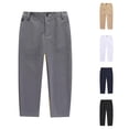 thumbnail image 1 of Weebloom Boys Dress Pants Uniform Pants Flat Front Adjustable Waist School Wear Formal Casual Pants Trousers With Pockets For Kids Grey 11-12 Years, 1 of 3