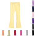 thumbnail image 1 of Weebloom Teen Girl Leggings Kids High Waist Soft Stretch Casual Pants With Pockets Yoga Dance Pants Light Yellow 10-12 Years, 1 of 4
