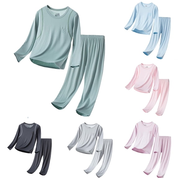 Weebloom Teen Girls Winter Pajamas Soft Pajama Set Cami Long Sleeve Shirts Shorts Pants Kids Outfit With Eye Mask Hair Tie Tween Sleepwear Nightwear Pjs Loungewear Light Green 10-11 Years