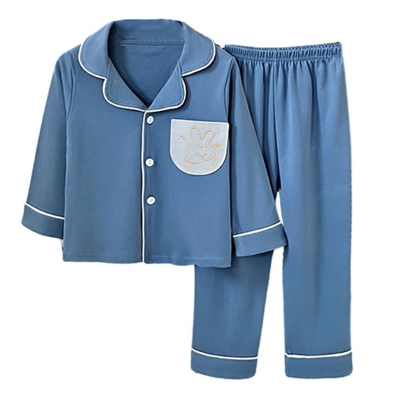 Weebloom Toddler Boy Pajamas Long Sleeve Cardigan Pants Outfit Two Piece Casual Wear Comfortable Soft Daily Play Toddlers Kids Pjs Homewear Grey 4-5 Years