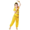 thumbnail image 1 of Weebloom Toddler Girl Outfit Dance Performance Outfit Belly Dance Ethnic Practice Dress Children Folk Dance Wear Design Girl Clothes Set Size 7-8 Years Yellow, 1 of 6