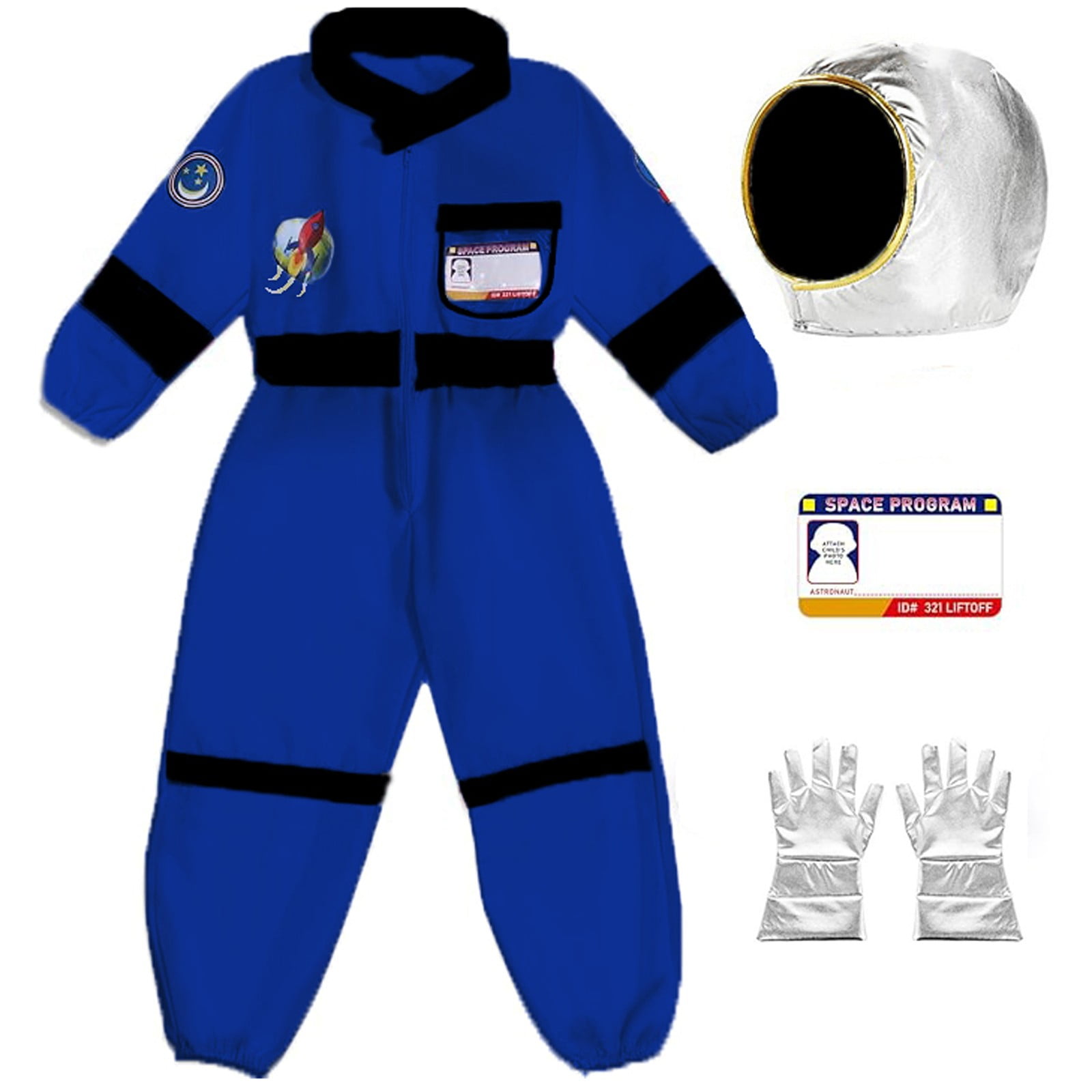 Weebloom Toddler Girl Outfits Boys Children Space Suit Astronaut Gloves Holiday Party Girls Romper Navy 4-5 Years