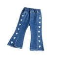 thumbnail image 1 of Weebloom Toddler Girl'S Flared Jeans Toddler Bottom Jeans Baby Hang Dyed Gradient Stretch Pants Bottoms Ruffle Trousers Flare Pants Denim Pants 6-12 Months, 1 of 6