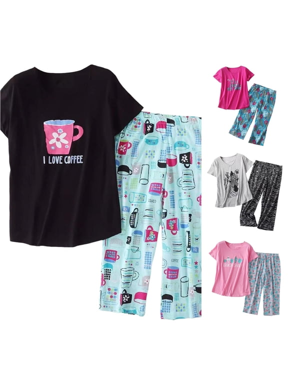 Women'S Pajamas Capri Pajamas For Set Cotton Pajamas Set Short Sleeve Tops Capri Pants Plus Sleepwear Nightwear Pjs Loungewear Mint Green 2Xl