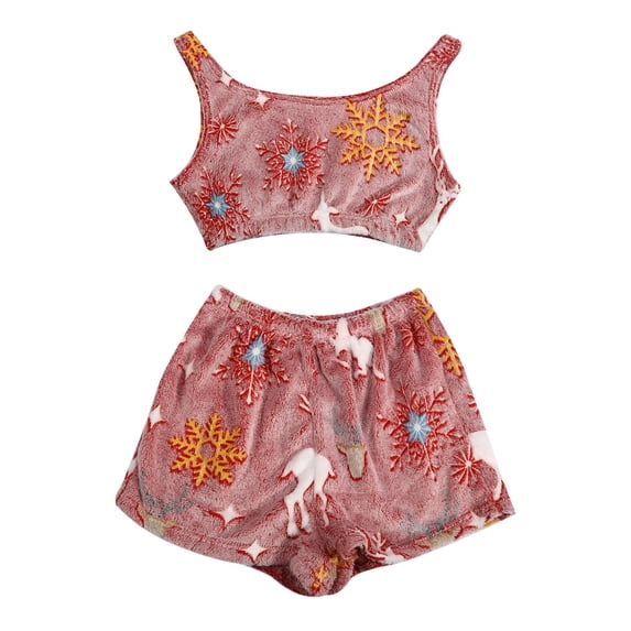 Weebloom Womens Christmas Sleepwear Glow In The Dark Pumpkin Print Cozy Fall Winter Party Luminous Cute Sleeveless Tank Top With Shorts Pjs Pajamas Red Xl