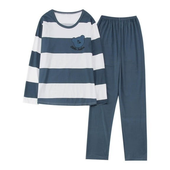 Weebloom Womens Christmas Sleepwear Plus Size Casual Suspenders Home Wear Two Piece Sets Pj'S Pajamas Blue M