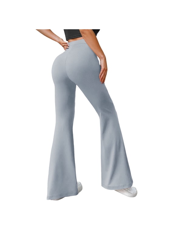 Womens Flare Yoga Pants Straight Leg Womens Flare Yoga Pants Silver Xs