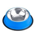 thumbnail image 1 of Weebo Pets Blue No-Tip No-Slip Stainless Steel Bowl (8oz. Terrier), 1 of 7