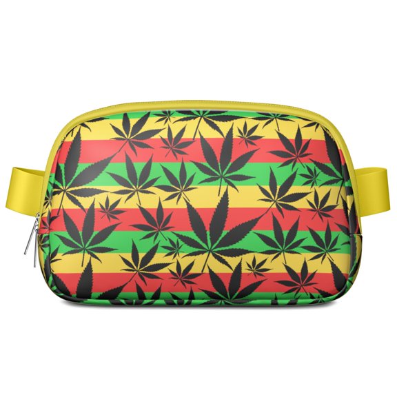 Weed Aesthetic Fanny Pack for Women – Glow-in-the-Dark Marijuana Leaf Belt Bag with Durable Buckle & Lightweight Poly – Crossbody Sling Bag for Music Festivals & Travel