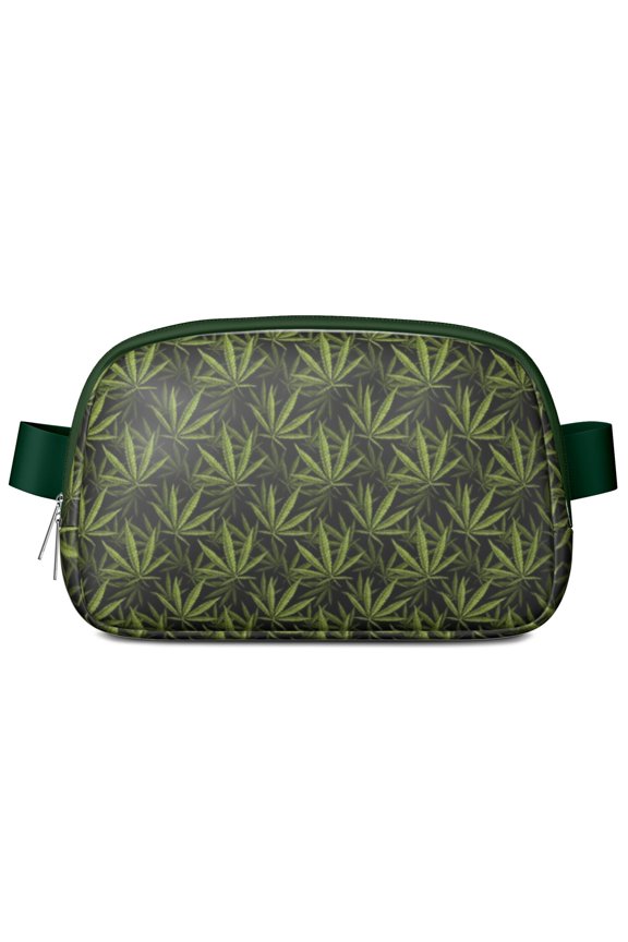 Weed Aesthetic Fanny Pack for Women – Glow-in-the-Dark Marijuana Leaf Belt Bag with Durable Buckle & Lightweight Poly – Crossbody Sling Bag for Music Festivals & Travel