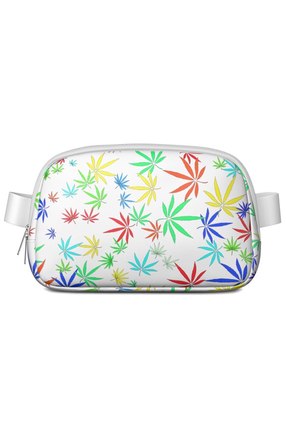 Weed Aesthetic Fanny Pack for Women – Glow-in-the-Dark Marijuana Leaf Belt Bag with Durable Buckle & Lightweight Poly – Crossbody Sling Bag for Music Festivals & Travel