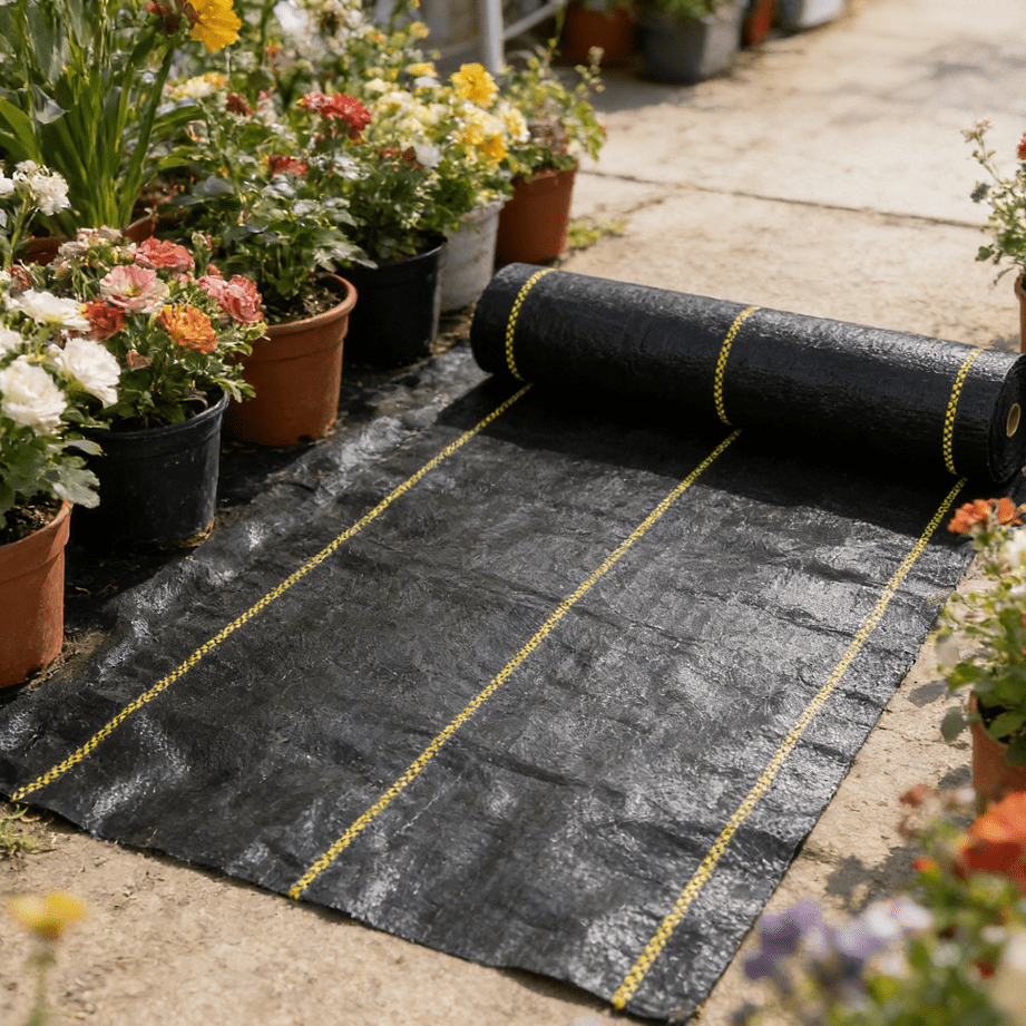 Weed Barrier Fabric 50Ft Black HDPE Polypropylene Landscape Fabric UV Resistant Highly Permeable Breathable Easy Install Garden Pathway Under Mulch Gravel Rock Vegetable Garden Erosion Control Kit
