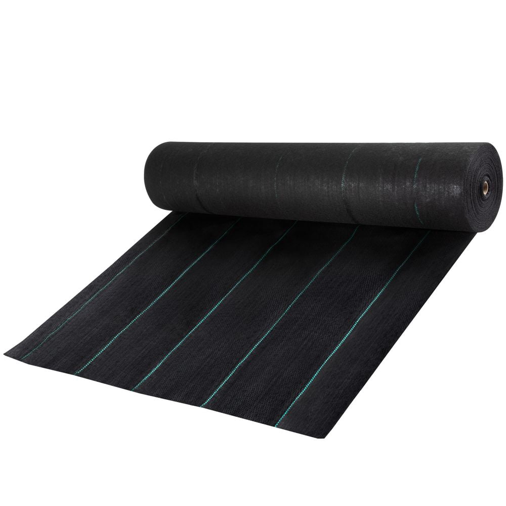 Weed Barrier Landscape Fabric, 5 x 250 ft, 5 Oz Premium Woven Ground Cover Heavy Duty PP Material & Easy Setup, Single-Layer for Outdoor Garden, Lawn, Driveway, Black