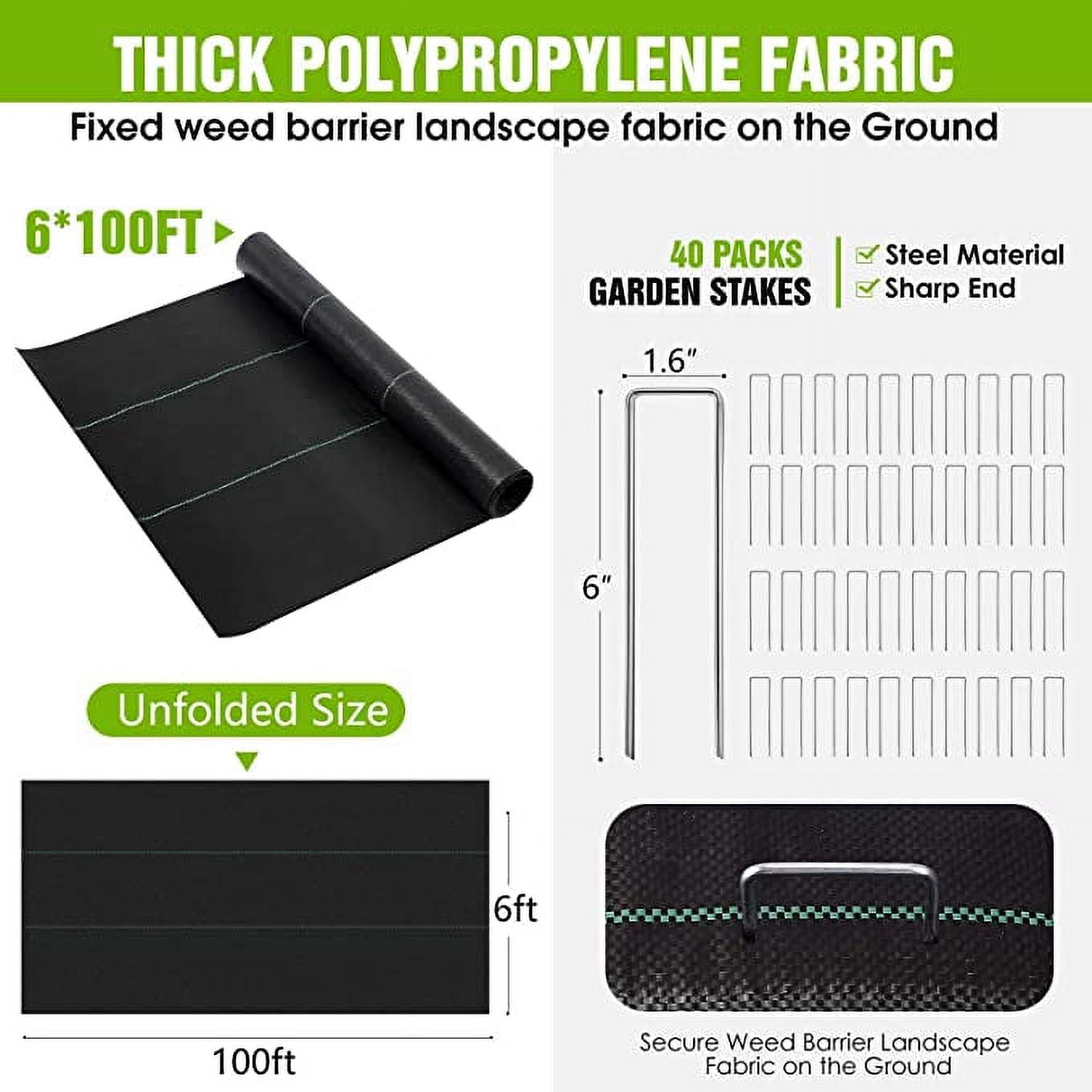 Weed Barrier Landscape Fabric, 6x100FT Weed Barrier Landscape Fabric