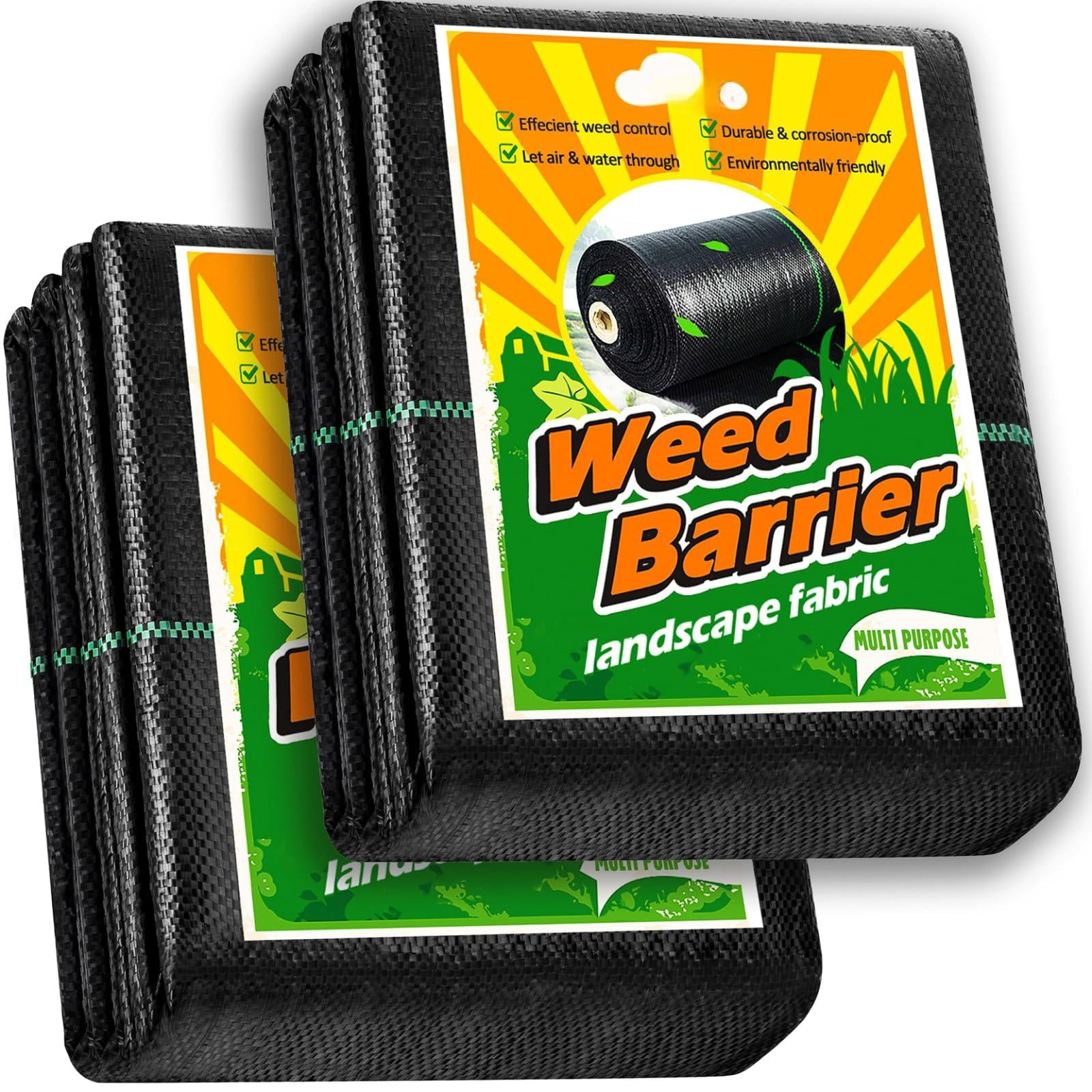 Weed Barrier Landscape Fabric Heavy Duty  3ft X 100ft Thicken Garden Mats Cloth Durable Control Mulch Breathable For Landscaping Blocker Bed Cover(2 Pack 3x50ft)