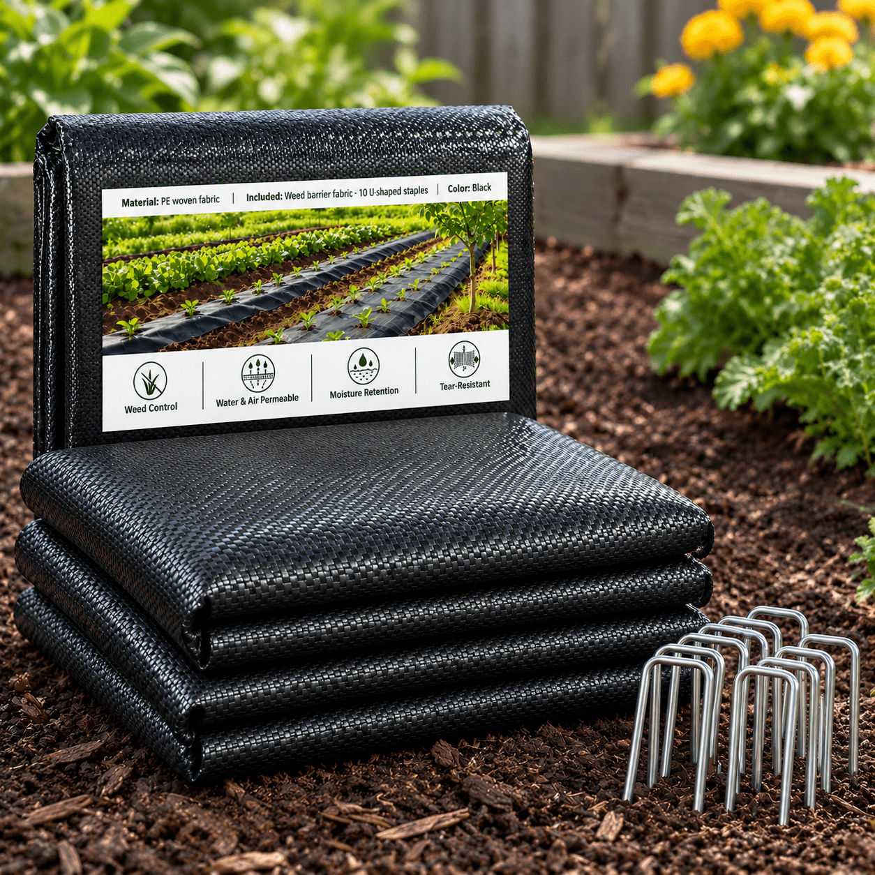 Weed Barrier Landscape Fabric Heavy Duty 4ft X 100ft 3.2oz Pe - Walmart.com