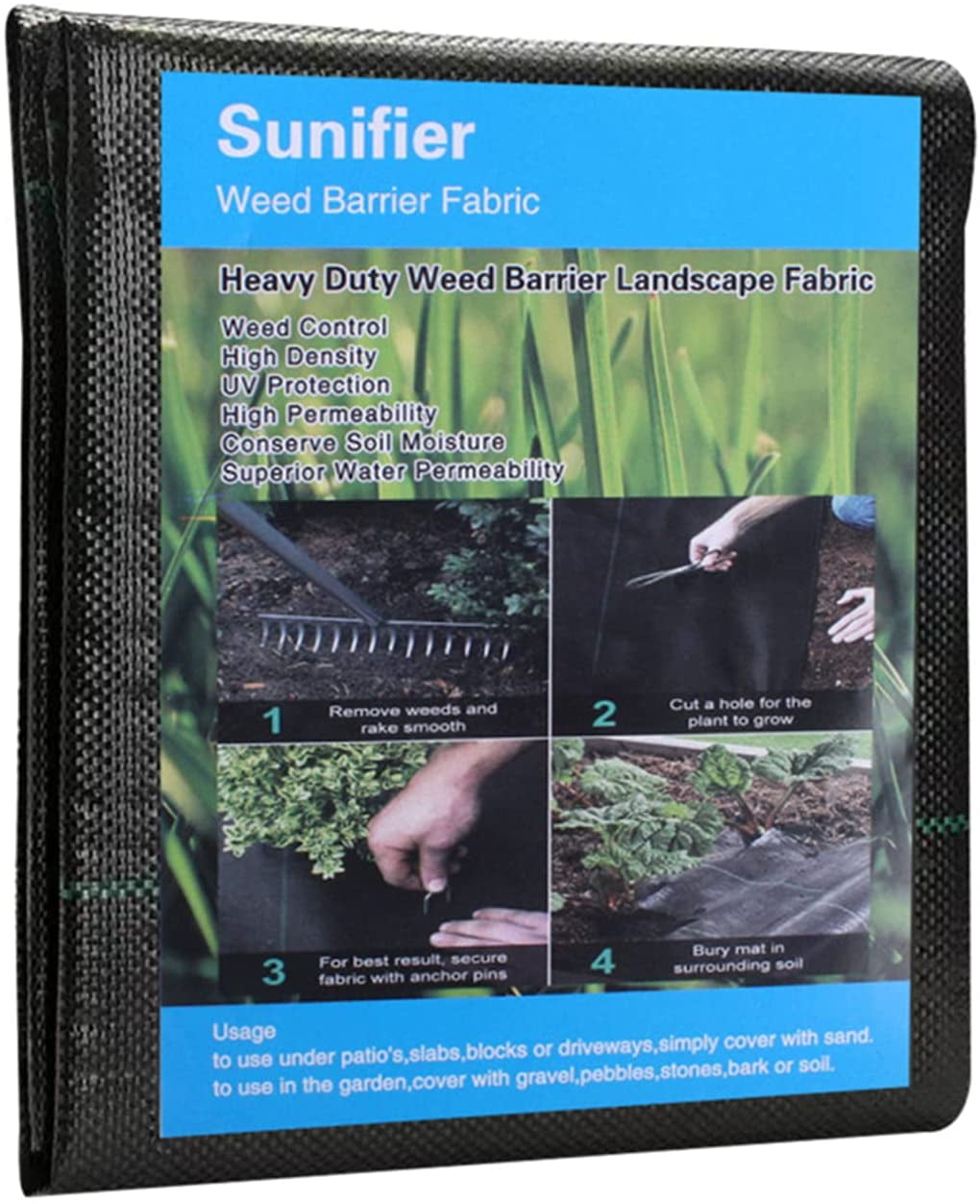 Weed Barrier Landscape Fabric Heavy Duty，Garden Fabric Weed Barrier，Black Mulch for Landscaping, Weed Blocker Fabric Garden Bed Cover Garden Supplies 4x60ft