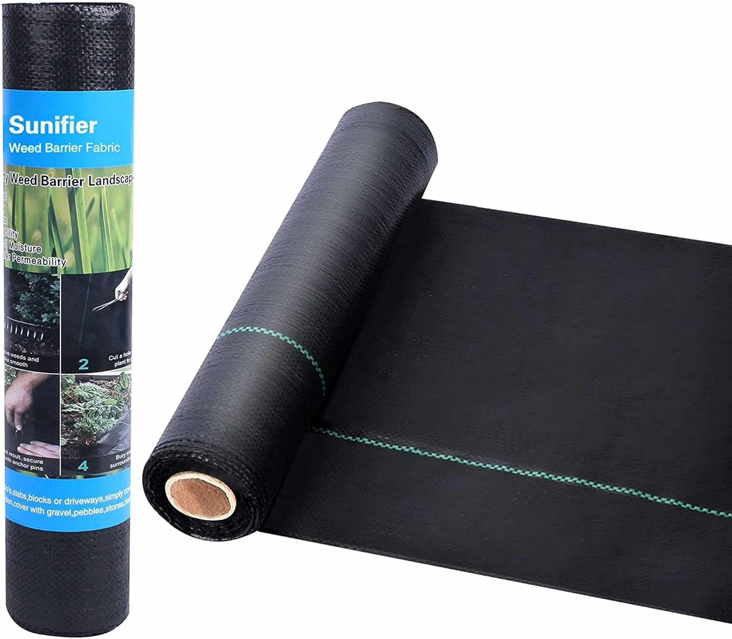 Weed Barrier Landscape Heavy Duty，Garden Weed Barrier，Black Mulch for Landscaping, Weed Blocker Garden Bed Cover Garden Supplies (1.3ft x 100ft)