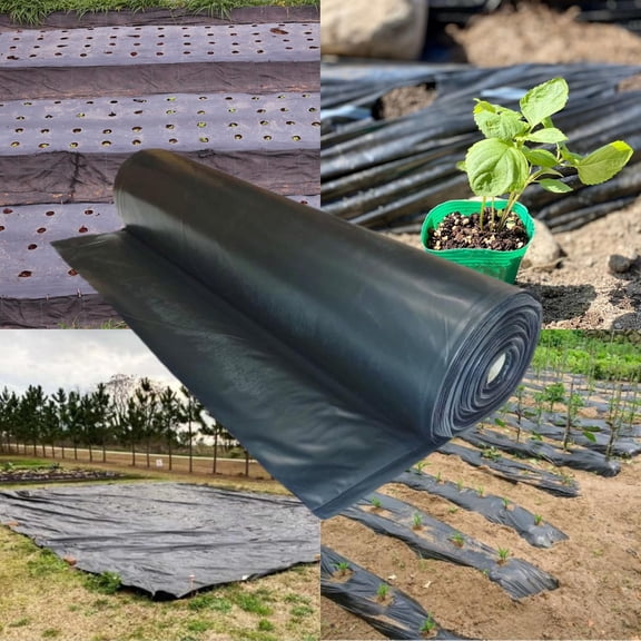 - Weed Control 6 Mil Black Plastic Sheeting - Heavy Duty Weed Barrier Landscape Fabric for Outdoor Gardens, Non Woven Weed Blocker Fabric, Weed Control (10' x 100')