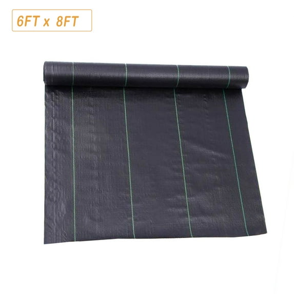Weed Cover Landscape Fabric Woven Ground Barrier 6FT x 8FT Heavy-duty Weed Block Gardening Weed Matting Easy Setup & Superior Weed Control for Flower Bed, Yard, Garden