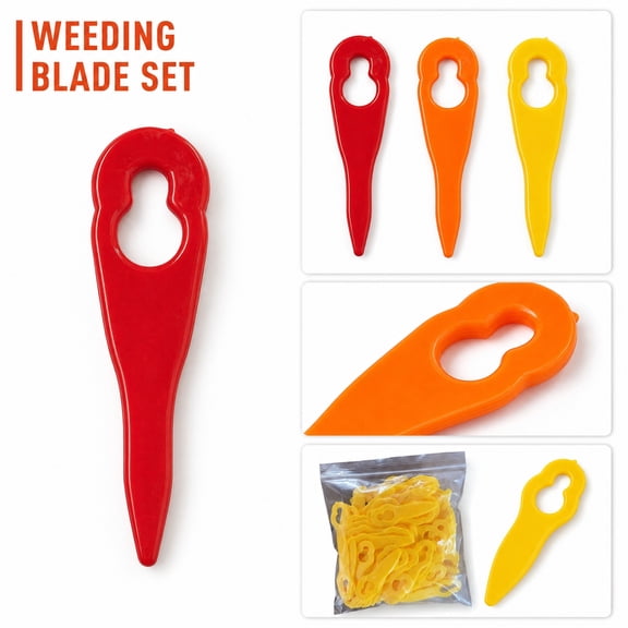 Weed Eater Blades, Plastic Razor Blades, String Trimmer Replacement Head, Universal Weed Eater Head, 100 Pack Red 3X1 Inch Replacement Blades Fit for Most Lawn and Garden Yard