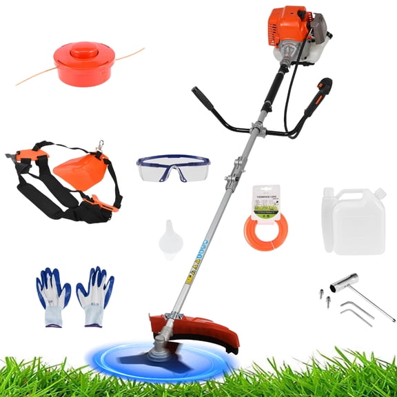 Weed Eater Gas Powe, 52cc 2-Stroke Gas Brush Cutter, Weed Wacker, Hedge Trimmer, 2 in 1 Gas Weed Cutter, Brush Cutter for Yard Weeding Work, 52cc Outdoor Lawn Garden Tool and Accessories