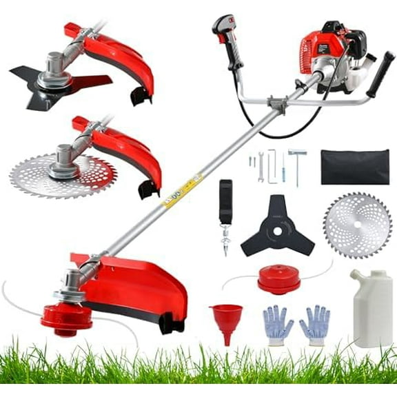 Weed Eater Gas Powered 42.7cc 2-Cycle 3-in-1 Combo, 18-Inch Cutting Path Cordless Brush Cutter, Weed Wacker, Edger Mower, String Trimmer with Shoulder Strap EPA Engine$$Garden & Patio