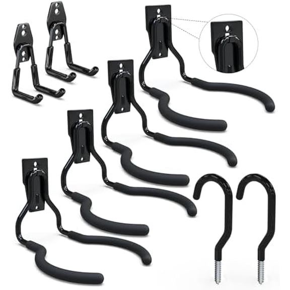 Weed Eater Hanger 4 Pack,2 Garden Hose Holder,2 Screw in Hooks,Utility Weedeater Rack,Tool Hangers for Organizing and Hanging Weed Wacker,Leaf Blower,String Trimmer in Garden$$Tools & Hardware Other