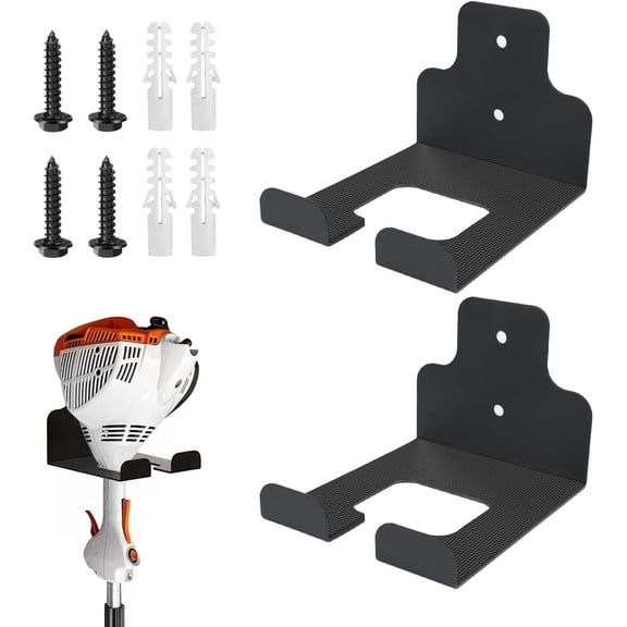 Weed Eater Hangers for Garage Wall, Weed Eater Hanger, Garage Organizer Trimmer Rack, Weed Wacker Holder Wall Mount for Grass Trimmer, Hedge Trimmer, Garage Trimmer Garden Tools - 2 Pack