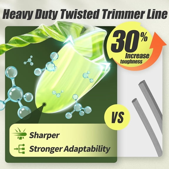 Weed Eater String, 095 Trimmer Line of 195-Feet(1/2LB), Trimmer Line for Universal Replacement, Twist Weed Wacker String Fits Medium& Heavy Grass&Weeds, String Trimmer Line of Yellow Premium Nylon